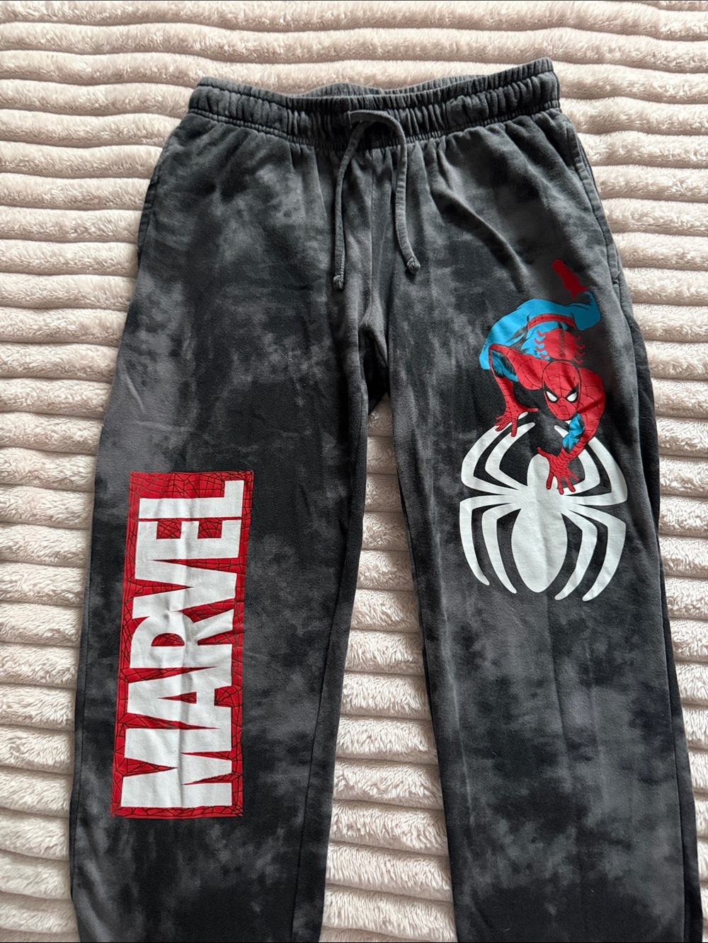 Marvel Gray/Black Spider-Man Graphic Sweatpants with Red Logo